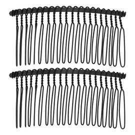 VOCOSTE Anti-Slip Hairside Comb Axserie Metal Black Hair Side Comb Retaining Hair Clip 7.6cm 2pcs