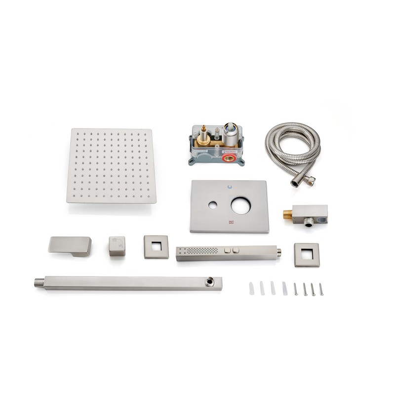 GBBNE Shower Faucet Set Rainfall Shower System with Square Showerhead