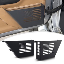 ADTOPI JK Front Door Storage Pocket Metal Storage Box Compatible with Jeep Wrangler JK JKU 2007-2018 Door Stainless Steel 2PCS