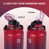 TOPBADE Half Gallon Insulated Water Bottle with Paracord Handle, 64oz