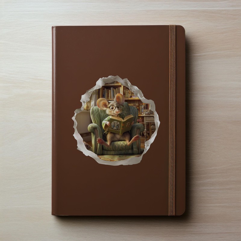 Reading Mouse - Mouse Hole Wall Sticker