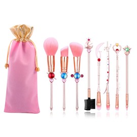 Sailor Moon Makeup Brush, Eye Shadow Brush, Set of 8, Makeup Brush Set, Eye Shadow Brush, Eyebrow Brush, Powder Brush, Makeup Brush, Super Soft, Cute, Stylish, Present 2#