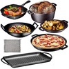 Pre Seasoned Cast Iron 7 Piece Bundle Gift Set, Double