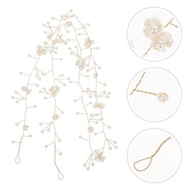 minkissy Diadema para Mujer Flores y Perlas Artificiales, Aleación de Zinc, Fácil de Usar, Adecuado para Boda y Fiesta Elegante