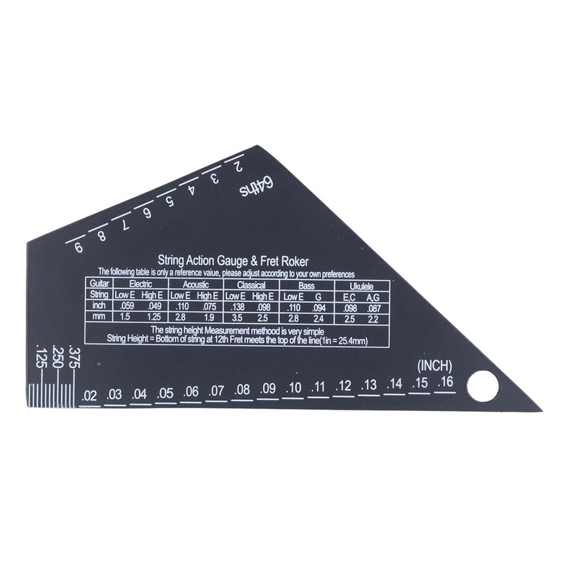 Guitar String Action Gauge Ruler Tool Stainless Steel Electric Guitar