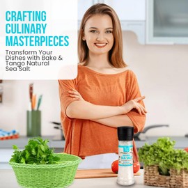 Bake and Tango All-Natural Seasoning – Pack of 1 with Built-In Grinder – No Preservatives or Additives – Clean, Healthy Spice Blend (Pack of 1, Sea Salt)