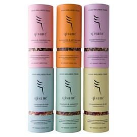 qisane Hibiscus and Mandarin Peel Herbal Tea - Calm, Balancing Stress Relief - Tangy, Subtle Citrus - Hot or Cold - Organic Licorice Root, Organic cassia seeds strengthen qì meridians - Caffeine Free