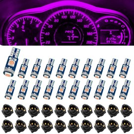 20PCS Led Bulb Dash Lights, T5 37 74 LED Bulb with Twist Lock Socket PC74 PC37, Instrument Cluster Bulbs Kits, Cluster Shift Indicator Bulbs, Car Led Lights Interior (Pink)