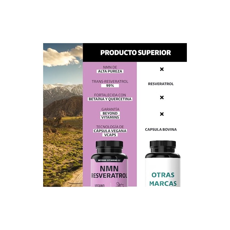 Nmn Resveratrol Betaína Hcl Quercetina Extracto Beyond Vitamins Producción Nad