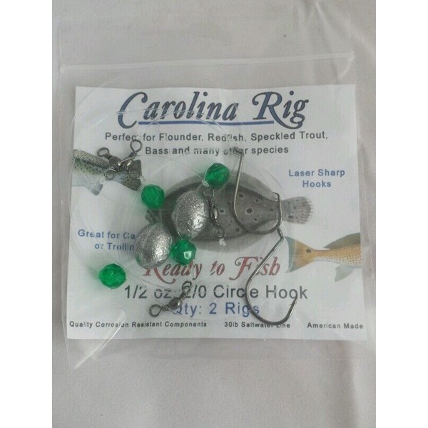 Carolina rig 10 rigs 3/4oz 2/0 circle hook fishing rig