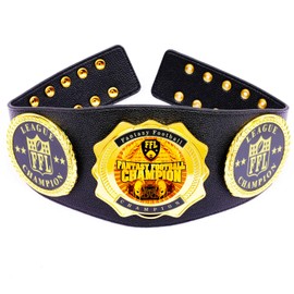 Fantasy Football Championship Belt Real Leather Youth Size Champion Award Trophy Prize Gift (gold)