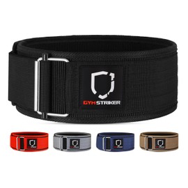 Gym Striker® Weight Lifting Belt Premium Self-Locking Gym Belts weightlifting belt Adjustable Back Lumbar Support Fitness Belt Athlete preferred Powerlifting Deadlift CrossFit Dip Squat [Black, XL]