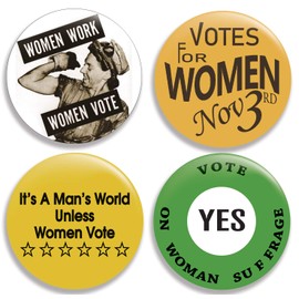 Votes for Women (Collection IV) Pinback Buttons/Pins (2.25 inches) Set of 4