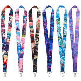 GTOTd Japanese Aesthetic lanyard (6 Pcs) for Keys Wallet,Merchandise Keychain Wave and Mount Decorations Party Supplies Gifts for Teens