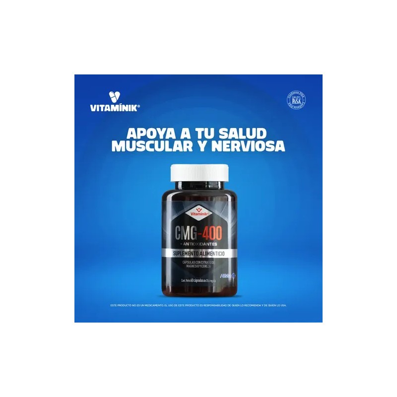 Citrato De Magnesio Vitamínik Cmg-400 60 Cápsulas