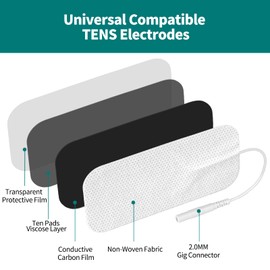 YUNYODA 20 Pcs TENS Machine Pads 4x8cm TENS Electrode Pads TENS Unit Replacement Pads TENS Electrode Patch Replacement Pads TENS Machine Electrode Therapy Electrode Massage Patch for TENS Massager
