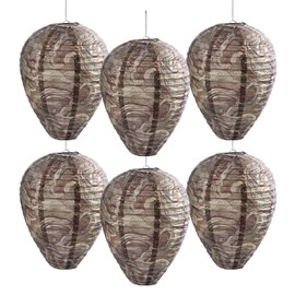 Htiepf 6 Pack Wasp Nest Decoy Outdoor Hanging Fake Bees Hornet Nest Traps Yellow Jacket (Deep Teal)