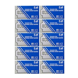 50 Stainless Steel Double Edge Safety Razor Blades from Kai Cutlery
