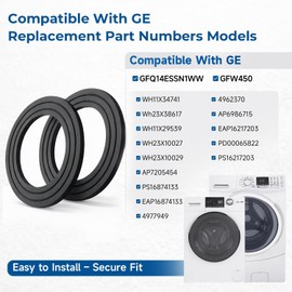 LEYURISE 2 Pack Washer Drain Pump Filter Gasket Compatible with GE GFQ14ESSN1WW GFW450 Series Replace#: WH11X34741 WH23X38617 WH11X29539 WH23X10027 WH23X10029 Plug Seal Ring