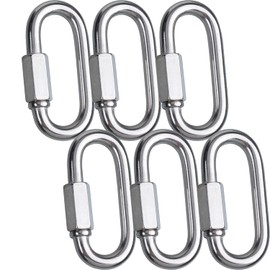5/16" Quick Links,Alele 6 Packs Stainless Steel Chain Links Connector, M8 Heavy Duty D Shape Locking Looks for Carabiner, Hammock, Camping and Outdoor Equipment (M8 Quick Links 6pack)