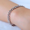 925 Sterling Silver Cuban Link Chain Bracelet for Women,Dainty White