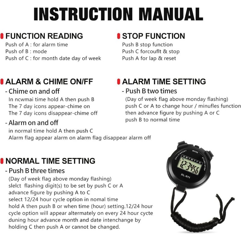 Digital Sports Stop watch, referee kit, Handheld stopwatch Split Lap