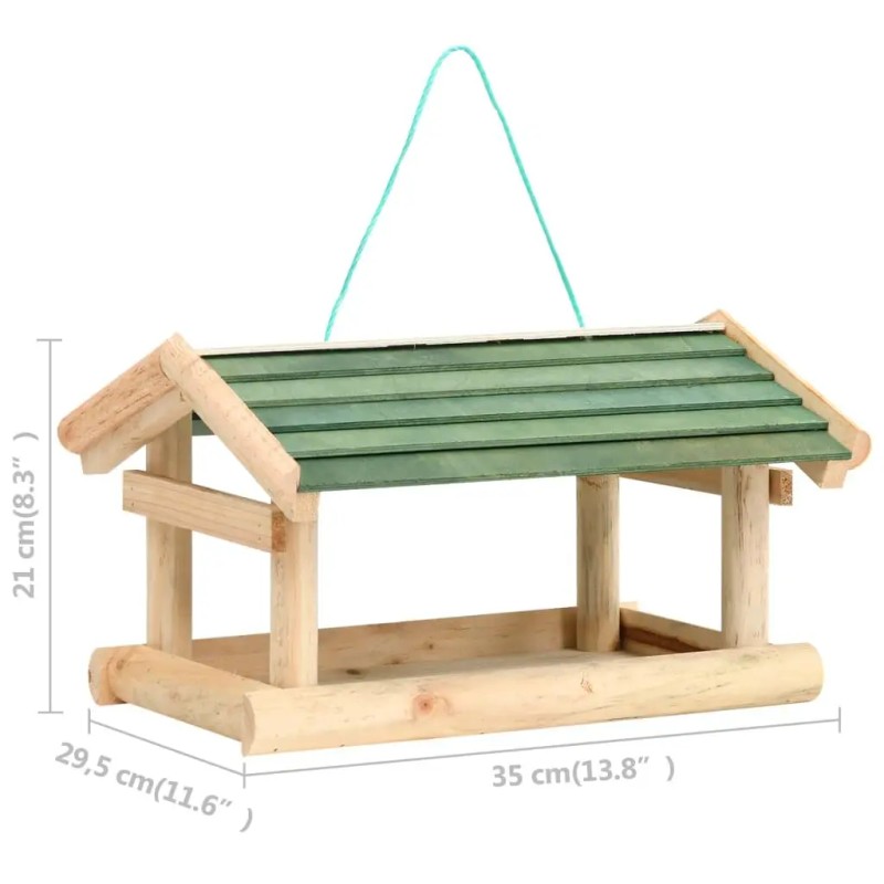 Solid Wood 13.8"x11.6"x8.3" Backyard Bird FeederColor: Brown Color