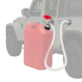 KEMIMOTO Fuel Transfer Pump with 51'' Long Hose, Portable Transfer Pump Automatic Shut-Off Sensor 4 AA Battery Powered with 3 Can Adapters, 2.4 GPM Gas Can Pump for Oil, Diesel, Gasoline