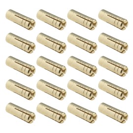 SG Store Pack of 20 M8 Drop-in Anchor, Brass Wall Anchor, Expansion Bolt Sleeve, Brass Plug Mounting Parts for Anchoring in Concrete, Solid Bricks