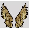 Unbranded Golden Black Angel Wings Embroidered Iron-on Patches 3+1/2 x