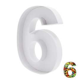 QRQR Paper Mache Cardboard Number Fillable Cutout Candy Tray Sweet Chocolate Jelly Beans Birthday Party Treat Box (6or9)