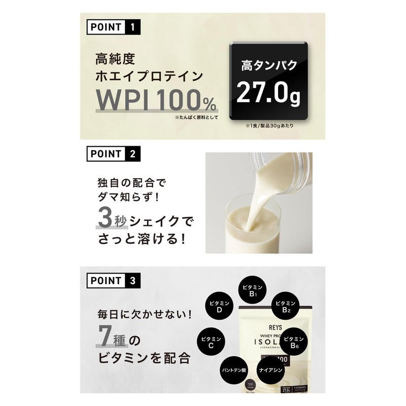 REYS Rays WPI Whey Protein Isolate Supervised by Yamazawa Reimei