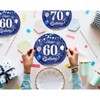 16Pcs Navy Blue 80th Birthday Paper Plates 9inch for Party