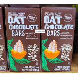 Trader Joe’s Oat Chocolate Bars, a smooth & creamy texture without the milk, 2.65oz 75g (Two Boxes)