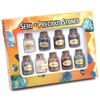 mookaitedecor 9pcs Mini Glass Wishing Bottles Tumbled Gemstone Crystal Chips