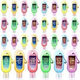 24 Pcs Team Appreciation Hand Sanitizers Keychain Mini Hand Sanitizers Gel Travel Size Appreciation Thank You Gift Bulk for Christmas Thanksgiving Team Employee Coworker Teacher Nurse Staff Gift