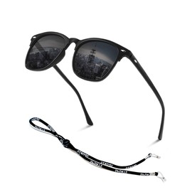 M2Ma Lightweight Anti-Slip Rubber Coated Sunglasses, Men's, Polarized Sunglasses, Fishing, Running, Sunglasses, Sports, TAC, Polarized Lens, UV400, Ultra Lightweight, 0.6 oz (16 g), Strap Included,