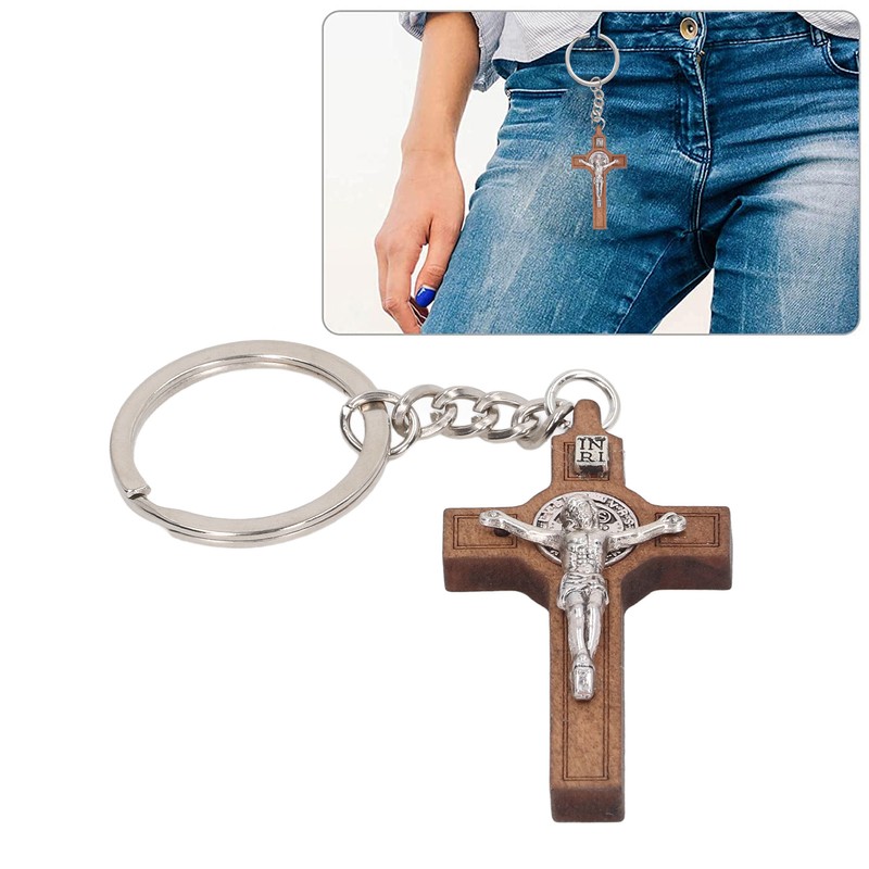 Christian Cross Keychains Engraved Bible Verses Exquisite Jesus Cross Key
