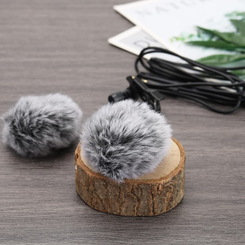 SG Store 2PCS Fur Microphone Windscreen 10cm Lavalier Mic Windbreaker