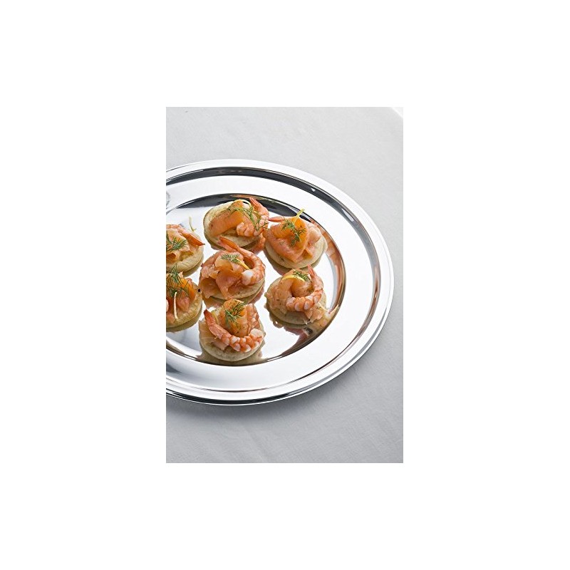 MOZAIK 4 Silver Plastic Round Charger Plate 30cm