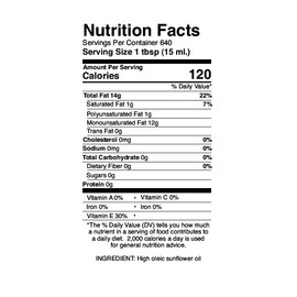 Smude's Brand Cold Pressed Sunflower Oil – 2.5 Gallon (320 oz.) Plastic Bottle (BPA Free) | Healthy & Versatile Cooking Oil, High Oleic, Heart Healthy | All Natural, Chemical Free, 100% Pure, Unrefined | Gluten Free, Dairy Free, Non-GMO, Vegan, Kosher