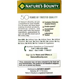 Probiótico Nature's Bounty de 10 a 20 mil millones de culturas, 70 unidades