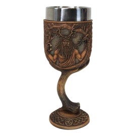 Celtic Horned God Herne Cernunnos With Antlers And Sacred Symbols Wine Goblet