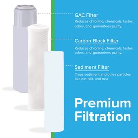 Premier 5 Stage Reverse Osmosis & Deionization (RODI) | Aquarium Reef Water Filter System - 50 GPD | Water Purifier for Fish Tank with Filter's Included | Made in USA