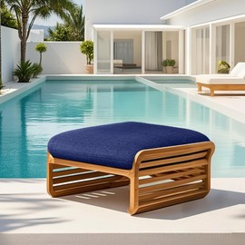 Codi 24 x 24 x 4 Inch Outdoor Seat Cushions - Ultra-Thick Waterproof & Fade-Resistant Patio Chair Cushion for Luxurious Deck & Lounge Chairs, Stylish Navy Blue 2 PK