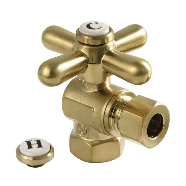 Kingston Brass CC33107X Vintage Angle Stop Valve, Brushed Brass