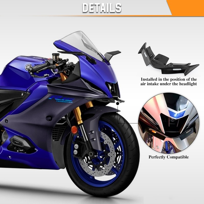 Motorcycle Front Fairing Winglets Replacement for YAMAHA YZF R15 V4.0