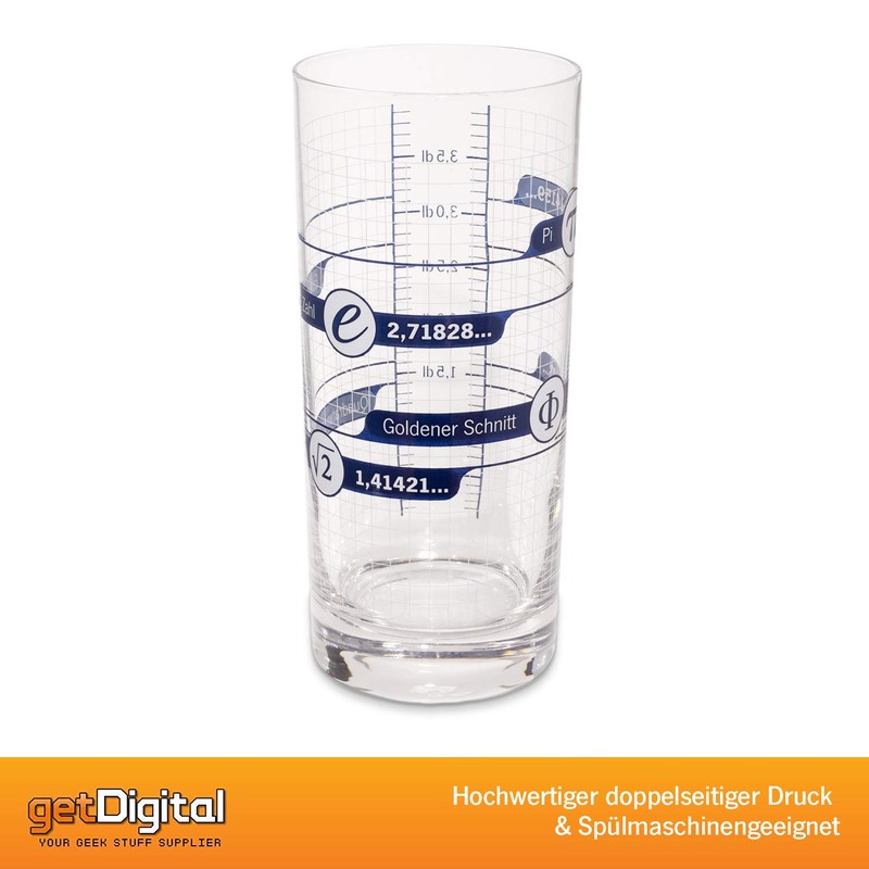 getDigital Irrational Numbers Drinking Glass - Math Geek Glass with