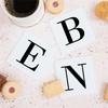 Alphabet Initial Letter Glass Drinks Coaster Mat Gift