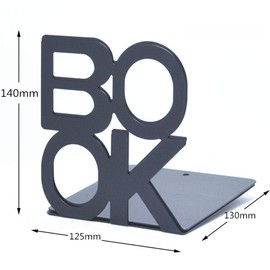 L-Shaped Metal Bookends Heavy Duty Book Ends Book Holder Stand Desk Organizer Bookshelf Shelves with Anti-Slip Pads 1 Pair( Red)